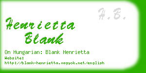 henrietta blank business card